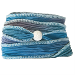 Silkearmbånd, Oceanblå / 1 perle<br><br><br>